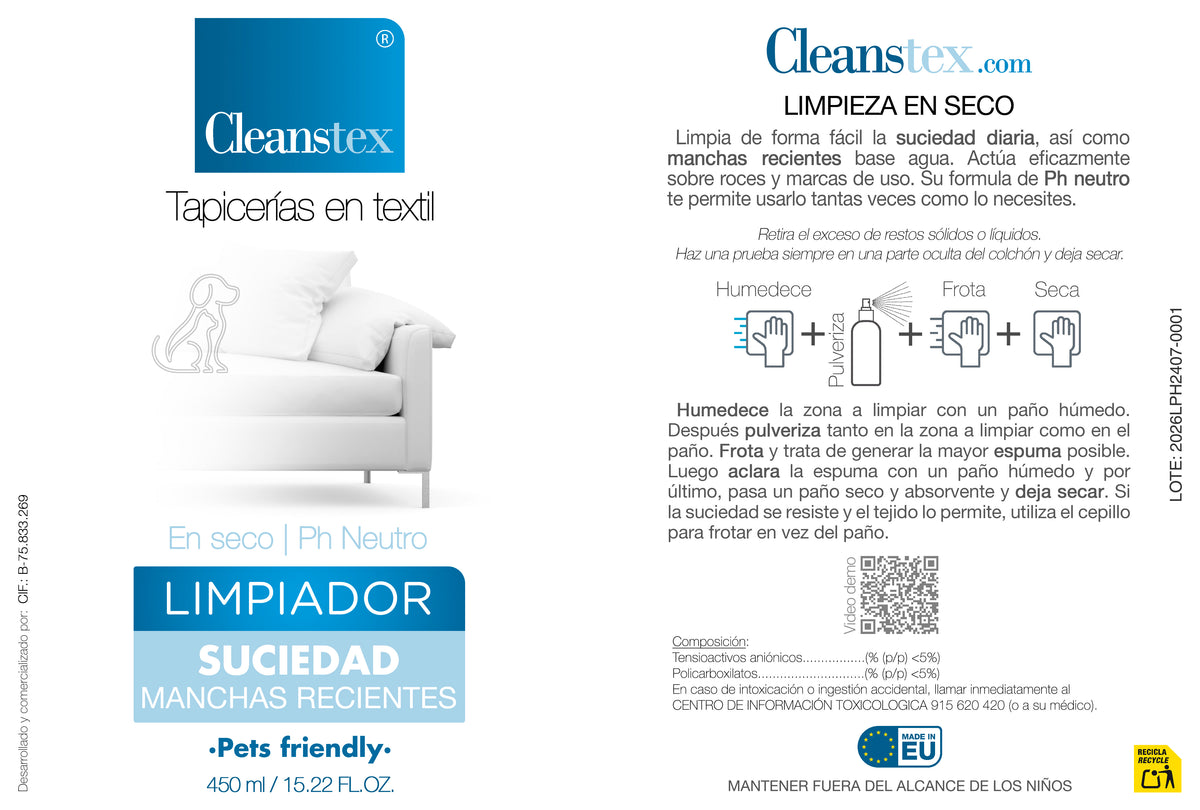 Limpiador sofás pH neutro | 450 ML